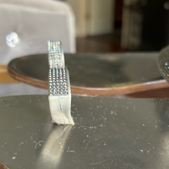 PEDRO GARCIA  Zarina Swarovski Crystal Satin Toe Ring Sandals - Picture 9 of 16